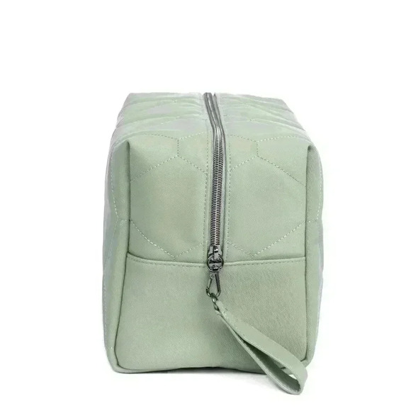 LUG Bumper Satin Luxe VL (Vegan Leather) Cosmetic Case / Toiletry Case in Sage - Picture 3 of 15